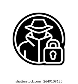 anti theft protection glyph icon vector. anti theft protection sign. isolated symbol illustration