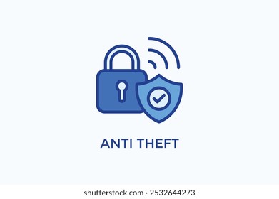 Ícone Ou Ilustração Do Logotipo Anti-Theft Vetor