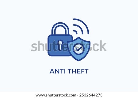 Anti Theft Vector Icon Or Logo Illustration