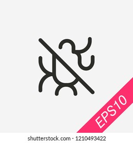 Anti tick icon isolated on background. Bug symbol modern, simple, vector, icon for website design, mobile app, ui. Vector Illustration