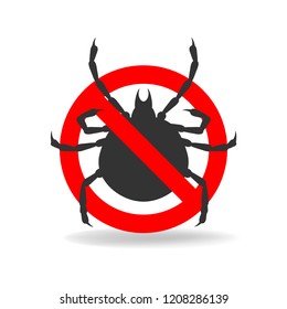 Anti tick simple sign for insecticide. Vector icon