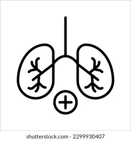 Anti tobacco outline icon isolated on white background. Flat vector illustration.