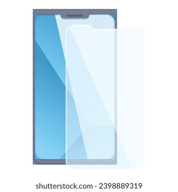Anti touch cellphone protect icon cartoon vector. Security cell plastic. Modern touch protect
