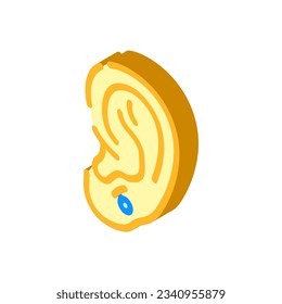 anti tragus piercing earring isometric icon vector. anti tragus piercing earring sign. isolated symbol illustration