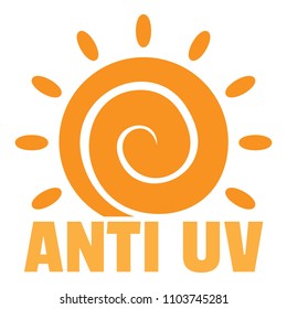 Anti uv sun logo. Flat illustration of anti uv sun vector logo for web design