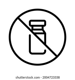 Anti vaccine icon. Outline style. Isolated on white background.