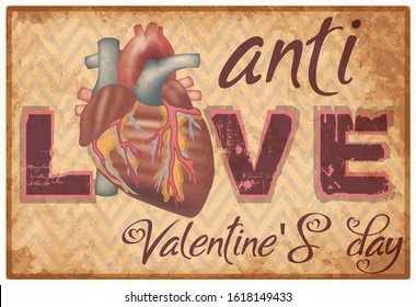 Anti Valentine's day banner, vector illustration