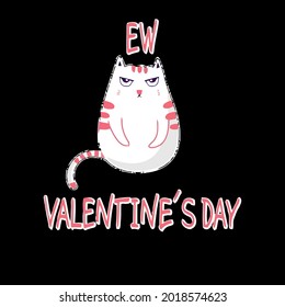 anti valentines day funny grim cat jersey long design vector illustration for use in design and print poster canvas