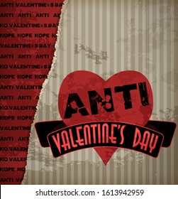 Anti valentine's day greeting  card, vector illustration