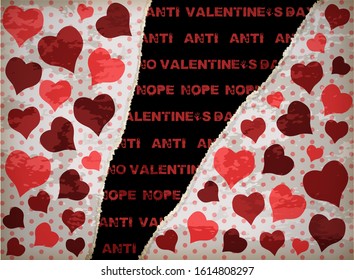 Anti valentine's day greeting wallpaper, vector illustration