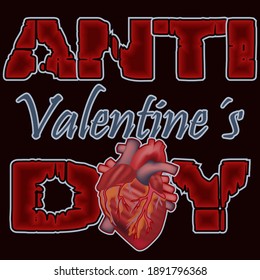 Anti valentines day icon, vector illustration