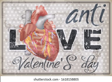 Anti Valentine's day invitation banner, vector illustration