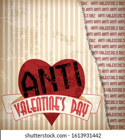 Anti valentine's day invitation card, vector illustration