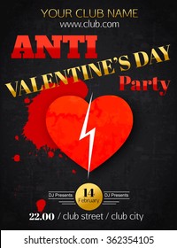 Anti Valentines Day Party Flyer.