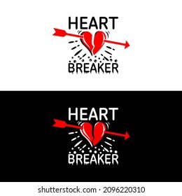 Anti valentines day quote. Heart breaker vector illustration. Good for greeting card, Tshirt design, flyer, poster design, mug and other