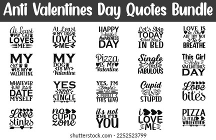 Anti Valentines Day Quotes Bundle, Anti-Valentines-Day quotes t shirt cut files