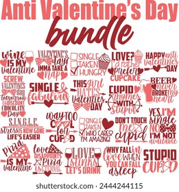 Anti Valentine's Day Vector Designs Bundle