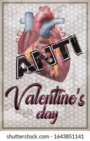 Anti Valentine's Day vintage card, vector illustration	
