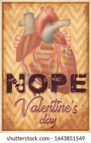 Anti Valentine's Day vintage card, vector illustration	