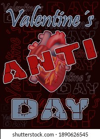 Tarjeta vip Anti Valentines day, ilustración vectorial