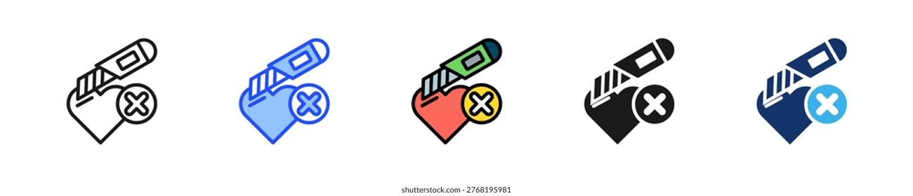 Anti Violence Icon Collection With Multiple Styles