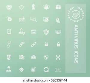 
Anti virus and computer icon set. vector