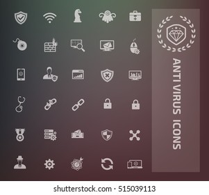 Anti virus computer icon set,clean vector