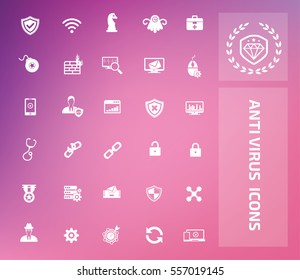 Anti virus computer icon set,clean vector