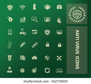 Anti virus computer icon set,clean vector