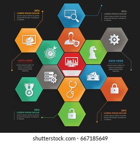 Anti virus computer info graphic design,clean vector