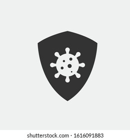 Anti Virus Computer Protection Vector Icon With Shield And Virus