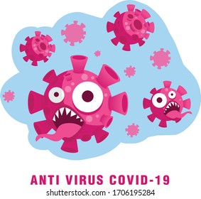 Antivirus Covid-19. Vector del virus Corona