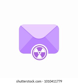 Anti virus email control email spam email virus spam virus control icon. Vector Flat illustration