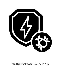 Anti Virus Icon Glyph Vector Illustration