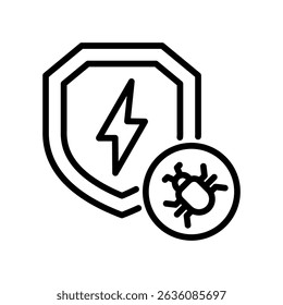Anti Virus Icon Line Vector Illustration