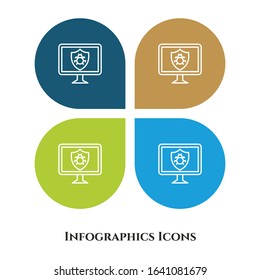 Anti Virus Vector Illustration icon for all purpose. Isolated on 4 different backgrounds.
