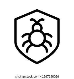 anti virus vector thin line icon 