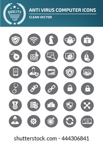 Anti virus,computer icon set,vector