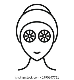 Anti wrinkle eye mask icon. Outline Anti wrinkle eye mask vector icon for web design isolated on white background