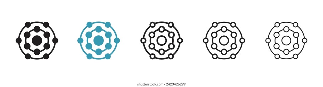 Anti-Aging Elements Vector Icon Set. Oxidative Stress Reduction Vector Symbol for UI Design.