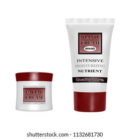 Anti-aging face cream.Hand cream moisturizing.Cream packaging vector illustration.