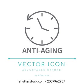 Anti-Aging Line Icon. Mature Skin Vector Symbol.