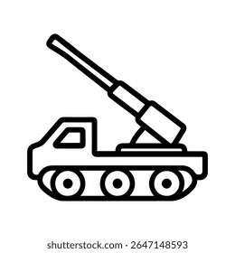 Flugabwehrwaffe Linie Symbol Vektor auf weißem Hintergrund 
Vektorgewehr-Symbol auf weißem Hintergrund