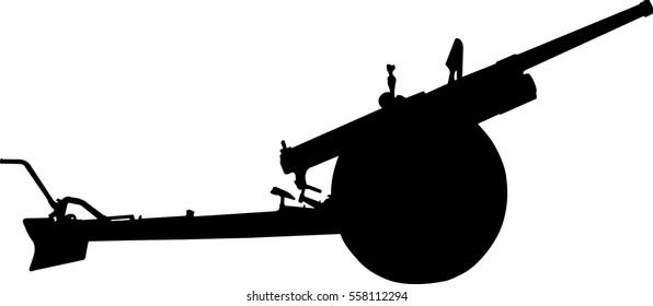 anti-aircraft gun vector silhouette