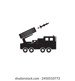 Flugabwehrraketensystem. Vektorgrafik Bild für militärische Konzepte, Infografiken und Webdesign Stock Vektorgrafik. 