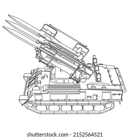 Antiaircraft Missile System Rockets Shells Special Stock Vector 