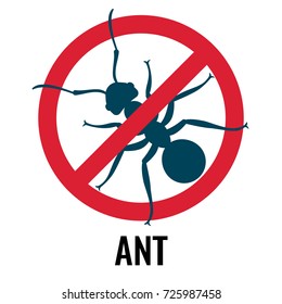 Anti-ant emblem with bug placed in circle vector illustration