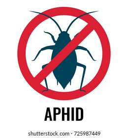 Anti-aphid emblem with circle and line vector illustration