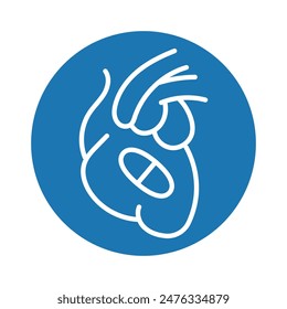 Antiarrhythmics line black icon. Medicines to reduce heartburn. Sign for web page, mobile app, button, logo. Vector isolated button. Editable stroke.