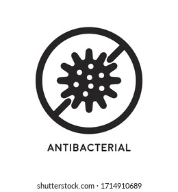 Антибактериальная и противовирусная защита. Значок микробов и микробов. Векторная иллюстрация